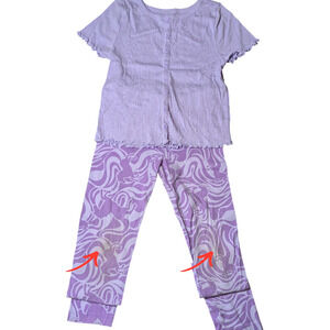 Wonder Nation Little Girls Shirt And Pants Set Size L 10-12 Purple
